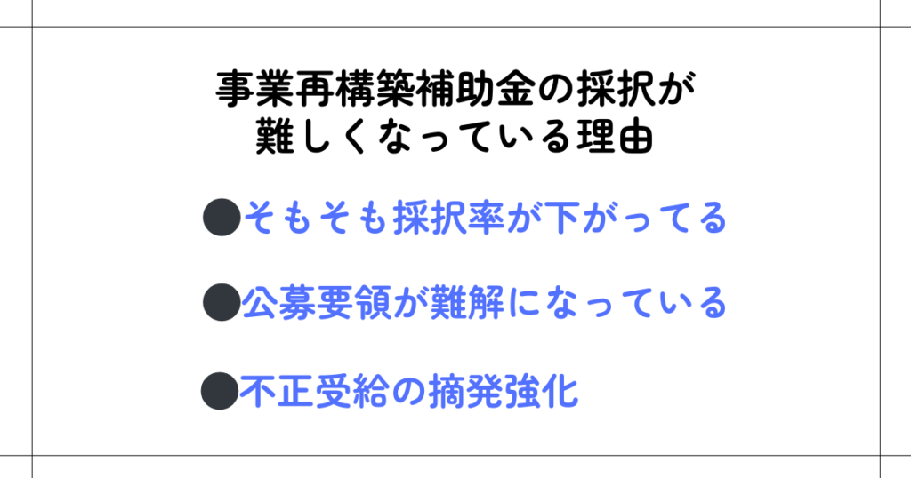 事業再構築補助金の採択が難しくなっている理由