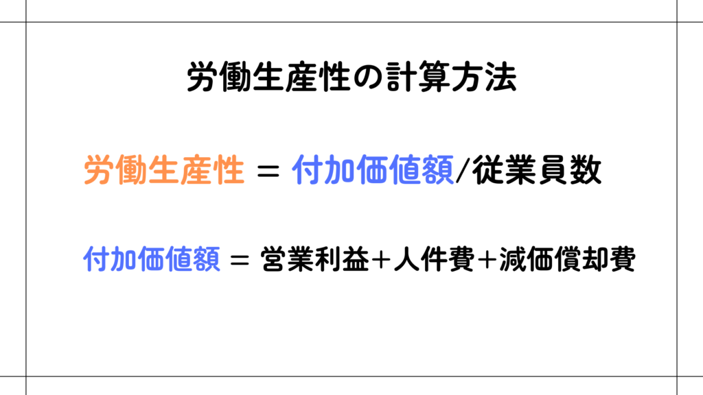 省力化投資補助金の労働生産性の計算方法